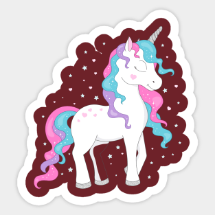 unicorn drawing fashion tshirt Sticker